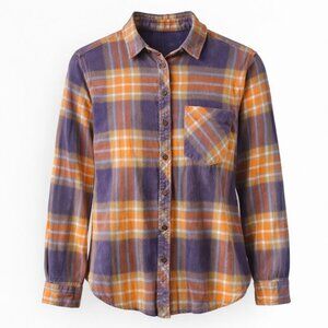 BDG Urban Outfitters Plaid Flannel Shirt XS Soft Brushed Cotton Cozy Layer 90s